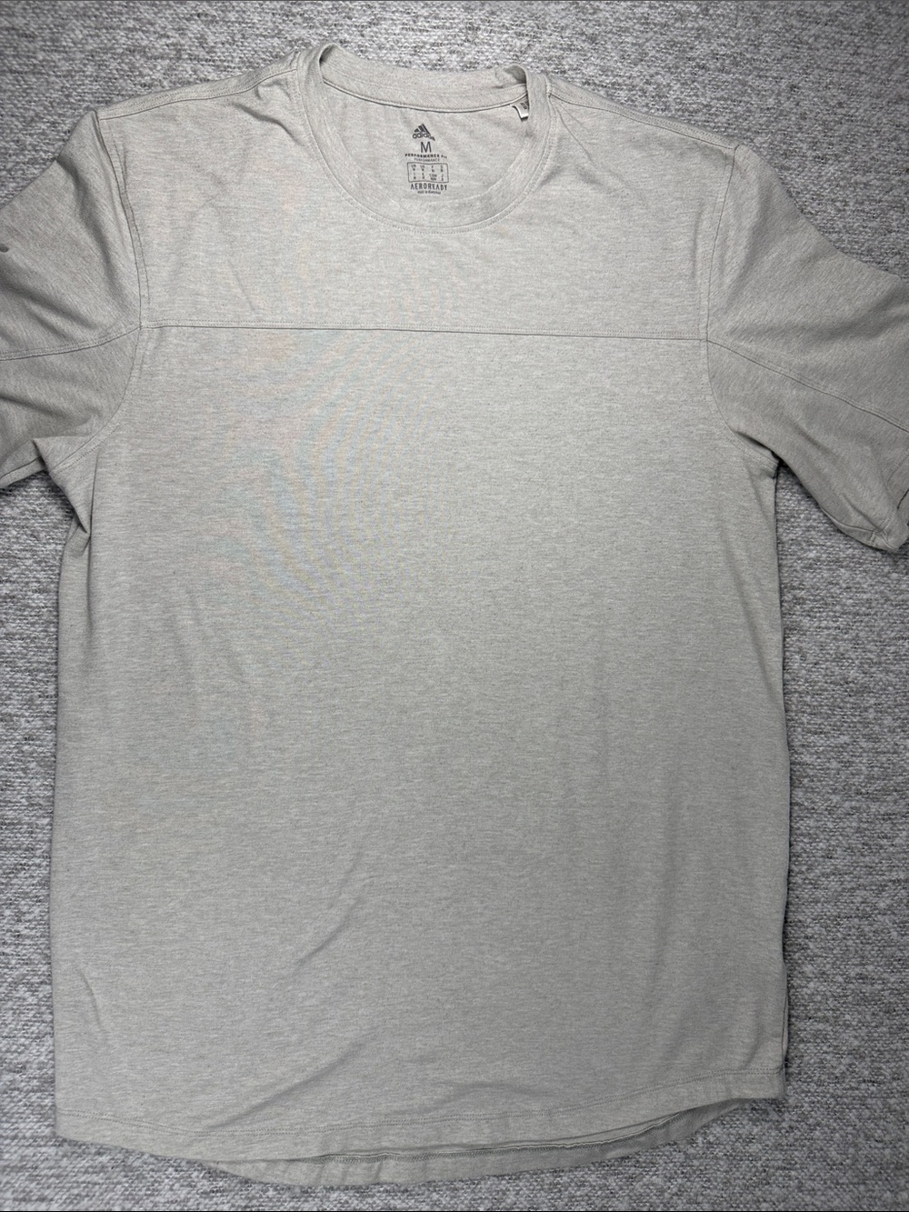 adidas Men’s Heather Light Gray Short Sleeve Crew Tee Aeroready Size M - Picture 1 of 11